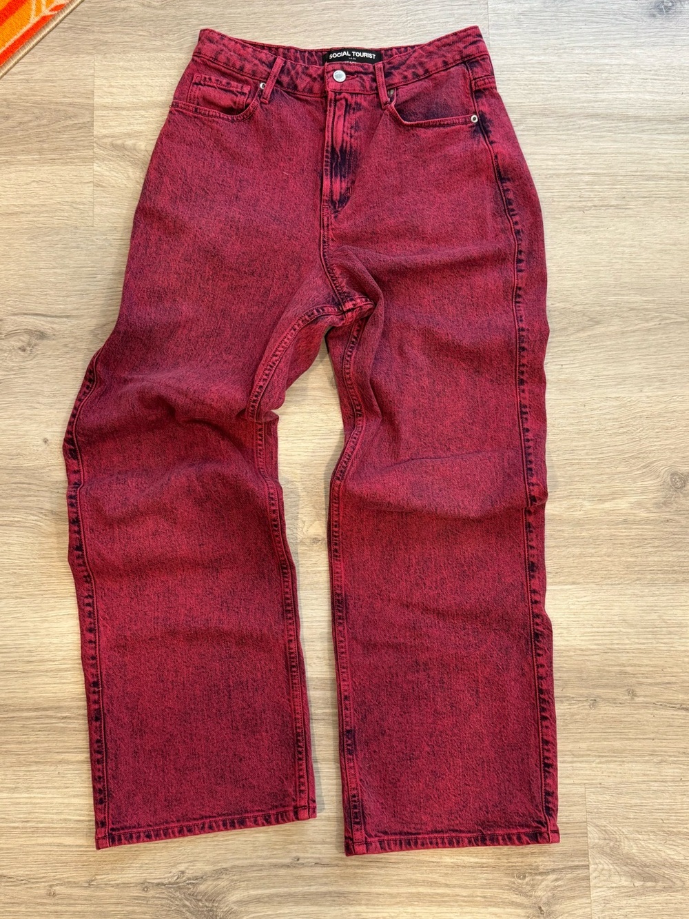 Social Tourist Red Acid Wash Jeans | size 28